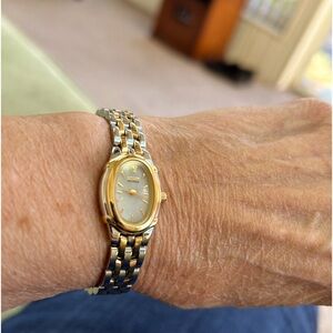 Vintage Ladies Citizen WR Two Tone MOP Eco-Drive Watch